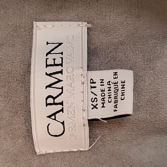 Carmen Marc Valvo Taupe Quilted Vest xs/s - Picture 3 of 7